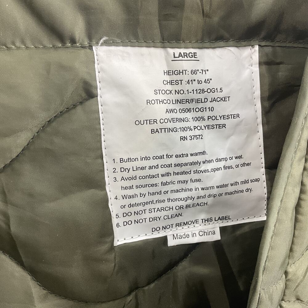 Men's Quilted Liner Jacket - Olive Green - Picture 3 of 4